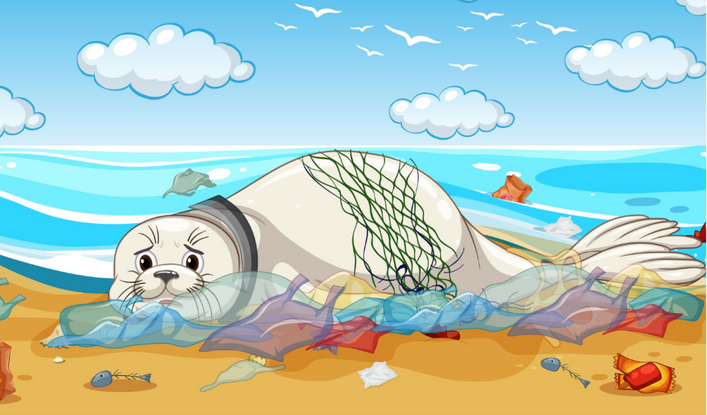 How does plastic waste harm animals?